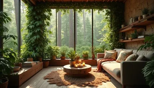 sunroom,indoor,living room,livingroom,coziness,fireplace,coziest,sitting room,cozier,solarium,indoors,green living,home interior,alcove,fire place,conservatory,houseplants,loft,beautiful home,interior design,Photography,General,Realistic