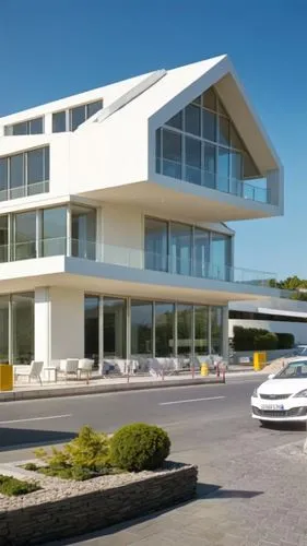 car showroom,modern house,modern building,3d rendering,dunes house,mamaia,modern architecture,cubic house,render,house by the water,contemporary,cube house,mercedes museum,escala,residencial,fincantieri,nainoa,arlosoroff,oceanfront,aqua studio