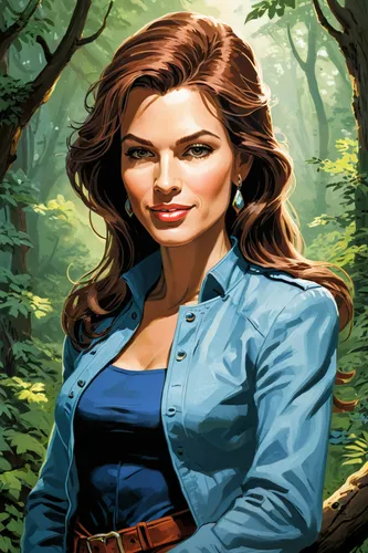 Share a story of a trailblazing woman who inspires you.,pam trees,female doctor,portrait background,forest background,lori,biologist,catarina,jaya,bussiness woman,world digital painting,vanessa (butte