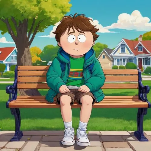 man on a bench,child is sitting,child in park,park bench,peter,sitting on a chair,bench,sit,recess,unhappy child,lonely child,boy,cute cartoon character,sitting,child boy,children's background,animated cartoon,child crying,cross legged,dan,Illustration,Retro,Retro 08