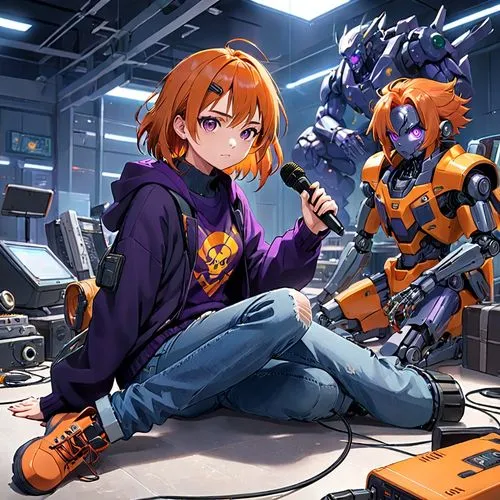 soldering iron,robotics,cybernetics,cg artwork,battle gaming,eva unit-08,heavy object,evangelion eva 00 unit,musicians,hero academy,repairing,game illustration,cyber,mechanic,rock band,yuki nagato sos brigade,workers,music studio,consoles,music band,Anime,Anime,Realistic