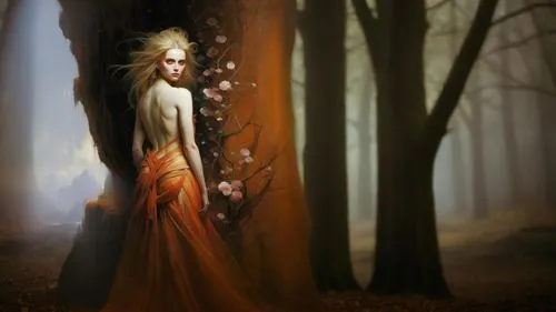 the enchantress,girl with tree,sorceress,faerie,fantasy picture,dryad,faery,mystical portrait of a girl,vampire woman,gothic portrait,fantasy portrait,the witch,halloween wallpaper,vampire lady,fairy tale character,gothic woman,rusalka,fae,halloween bare trees,fantasy art