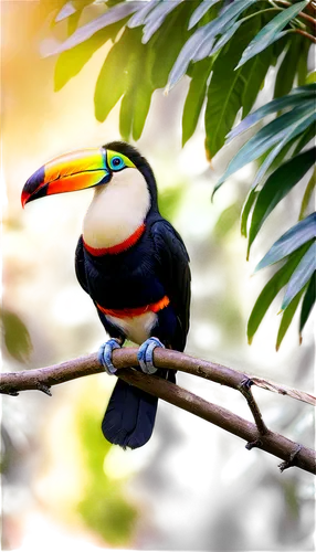 toucan perched on a branch,chestnut-billed toucan,perched toucan,keel-billed toucan,yellow throated toucan,keel billed toucan,toco toucan,brown back-toucan,toucans,toucan,black toucan,pteroglossus aracari,tucan,pteroglosus aracari,hornbill,malabar pied hornbill,swainson tucan,tropical bird climber,tropical bird,oriental pied hornbill,Conceptual Art,Oil color,Oil Color 10