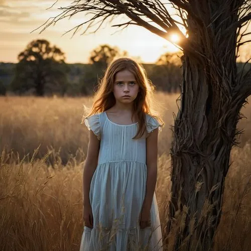 little girl in wind,girl with tree,young girl,mystical portrait of a girl,girl in a long dress,lubitel 2,Photography,General,Realistic