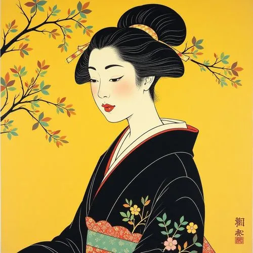 uemura,maiko,ukiyoe,geisha,geiko,geisha girl