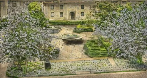 Urban space, garden, fountain in middle, lawn beds,villa d'este,palace garden,garden of the fountain,gardens,garden design sydney,english garden,monastery garden,the garden society of gothenburg,garde