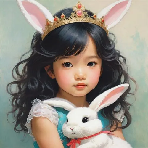 little bunny,white bunny,kommuna,white rabbit,bunny,young girl,little rabbit,kids illustration,xueying,cartoon bunny,donsky,little girl in pink dress,cony,little girl,youliang,children's background,zuoying,fairy tale character,hase,little princess