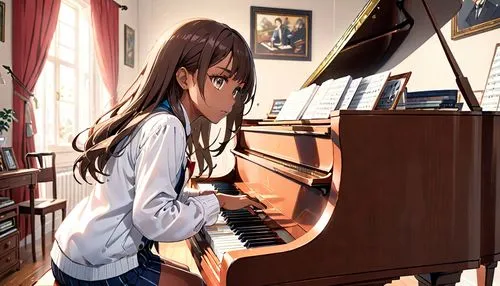 pianist,cute girl playing piano,piano lesson,play piano,iris on piano,piano,pianoforte,pianistic,piano player,concerto for piano,playing room,pianet,pianola,grand piano,the piano,piano keyboard,kawai,piano notes,euphonious,composer,Anime,Anime,General