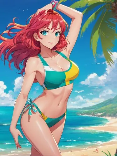 bahama,beach background,summer background,pyra,tiki,lanikai,ponyo,katarina,watermelon background,aloha,maroma,lum,nami,hartadi,momoi,beach scenery,ocean background,myrrha,soluna,rias,Illustration,Japanese style,Japanese Style 03