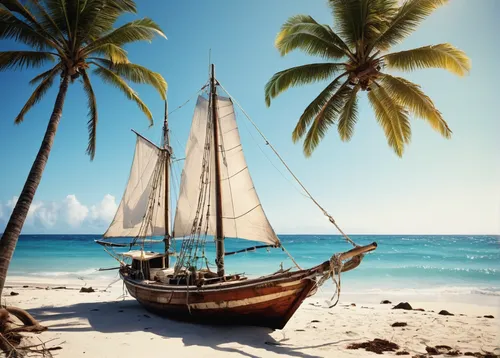 sailboat, stranded, ocean waves, clear sky, seagulls, wooden texture, tattered sails, barnacles, rusted anchor, survival gear, castaway, male character, rugged beard, sunburnt skin, torn clothing, fis