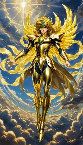 seiya,goddess of justice,zauriel,leona,goldsun,sekaric,aguilera,oro,archangel,angelico,solariella,sun god,lum,alteon,frigga,star mother,aguiluz,aurum,lalazarian,cynosbatos,Illustration,Japanese style,Japanese Style 10