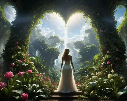 garden of eden,aerith,secret garden of venus,galadriel,fairyland,fairy world,Conceptual Art,Fantasy,Fantasy 11