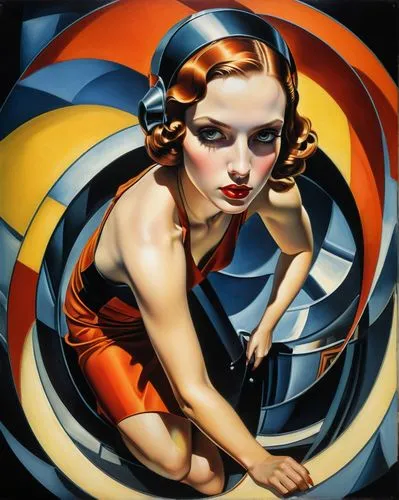 art deco woman,art deco,art deco frame,art deco ornament,retro women,retro woman,retro pin up girl,pin-up girl,david bates,vintage art,girl with a wheel,pin ups,glass painting,pin up girl,retro girl,art deco wreaths,retro pin up girls,1940 women,girl with cereal bowl,pin-up,Conceptual Art,Fantasy,Fantasy 13