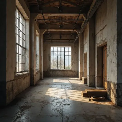 empty interior,empty factory,factory hall,industrial hall,warehouse,brickworks,reformatory,empty hall,humberstone,old factory building,old factory,abandoned factory,majdanek,fabrik,linthouse,inside courtyard,dogpatch,warehouses,lofts,loft,Photography,General,Realistic