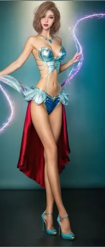 fantasy woman,barbarella,electrocutionist,twirler,neon body painting,electrifying