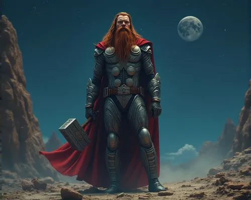 Thor, un explorador pleyadiano ((((él es alto, imponente, tiene la cabellera larga y lisa, de color rojiza, al igual que su barba, viste un traje espacial alienígena de color plata, similar a una arma