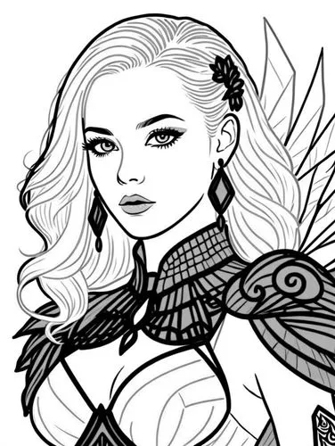 a girl with bird wings and big eyes,angel line art,flamebird,lilandra,lineart,coloring page,arrow line art,Design Sketch,Design Sketch,Rough Outline