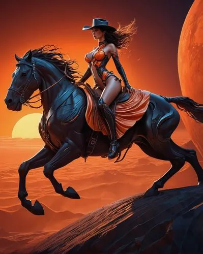 barsoom,horsewoman,highwayman,western riding,horseback,lakshmibai,horseman,bronze horseman,maharana,filoni,kemet,scotswoman,boadicea,mystara,fantasy picture,epona,violinist violinist of the moon,sci fiction illustration,horse herder,cavalry,Conceptual Art,Sci-Fi,Sci-Fi 24