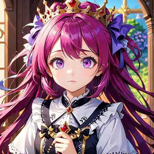 heart with crown,tiara,princess crown,summer crown,spring crown,precious lilac,medusa,crowned,crown,mc,gold crown,queen crown,wiz,crown flower,holding flowers,crown daisy,patchouli,portrait background,golden crown,unicorn crown,Anime,Anime,Traditional