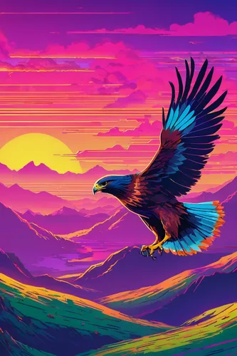 eagle illustration,colorful birds,owl background,bird illustration,bird kingdom,3d crow,eagle,colorful background,mongolian eagle,eagle vector,hd wallpaper,eagle silhouette,dusk background,desktop wallpaper,magpie,gryphon,raven bird,bird bird kingdom,birds of prey-night,screen background,Conceptual Art,Sci-Fi,Sci-Fi 27