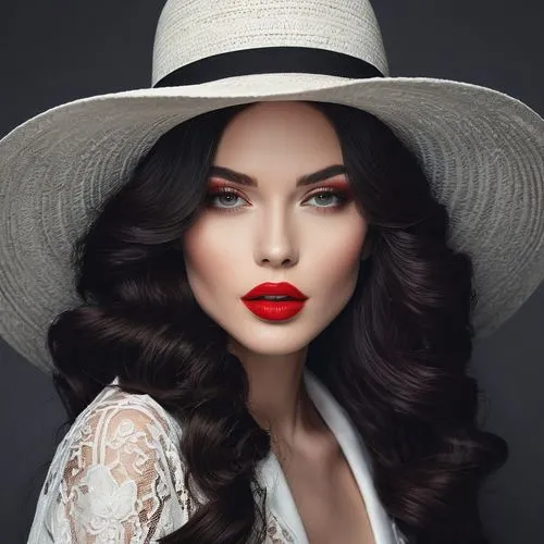 red lips,panama hat,red hat,black hat,white fur hat,red lipstick,pointed hat,vanderhorst,hat vintage,woman's hat,goldwell,milliner,sun hat,the hat-female,the hat of the woman,jingna,hat retro,retouching,women's hat,bowler hat,Photography,Fashion Photography,Fashion Photography 01