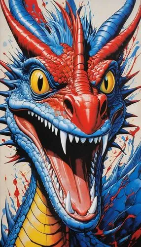 friendly smile funny front head blue dragon,  front view
GERALD SCARFE style


GERALD SCARFE style
GERALD SCARFE style,hiryu,jaggi,gigan,painted dragon,kaijuka,ryuga,tengen,drakon,yoshitsune,kaiju,bar