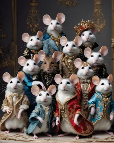 vintage mice,white footed mice,many teat mice,mice,year of the rat,rodents,fairytale characters,mousetrap,rodentia icons,porcelain dolls,miniature figures,figurines,marzipan figures,musical rodent,rataplan,animals play dress-up,whimsical animals,plush figures,anthropomorphized animals,baby rats,Photography,Fashion Photography,Fashion Photography 03