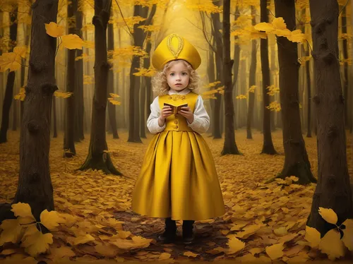 girl with tree,mystical portrait of a girl,yellow leaf,yellow bell,children's fairy tale,photo manipulation,yellow bells,little yellow,yellow light,conceptual photography,woodland sunflower,yellow garden,aurora yellow,light of autumn,yellow mushroom,yellow leaves,yellow petals,the little girl,golden autumn,yellow color,Photography,Documentary Photography,Documentary Photography 13