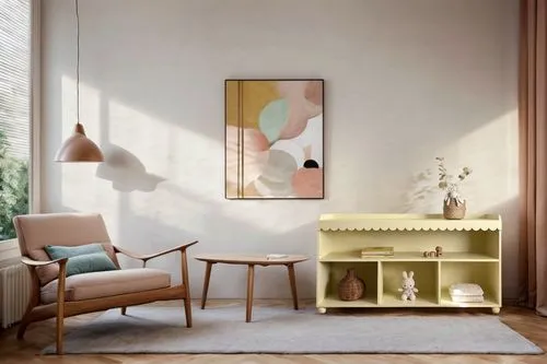 mid century modern,sitting room,danish furniture,interior decor,contemporary decor,modern decor,livingroom,gold stucco frame,living room,mid century,interior design,paintings,mid century house,home in