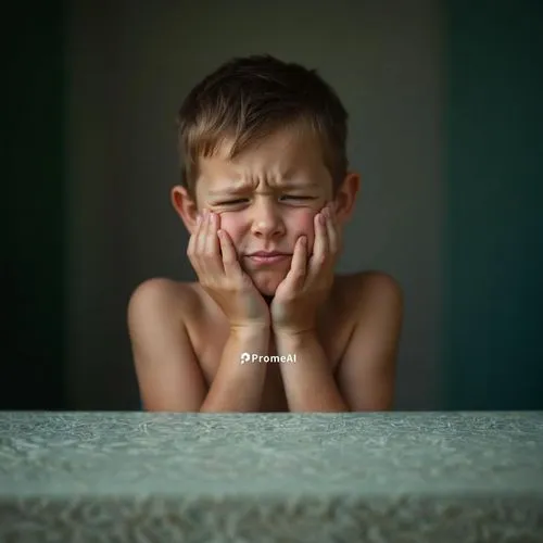 Young boy at a table ,the  is looking up at the table,tantrum,tantrums,temporomandibular,photographing children,unhappiest,childlessness