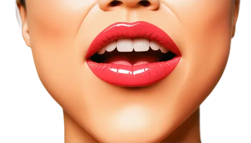 Close-up, gulping sound effect, cartoon style, exaggerated expression, open mouth, tongue visible, saliva dripping, morning dew on lips, soft focus, shallow depth of field, warm color tone, comedic co