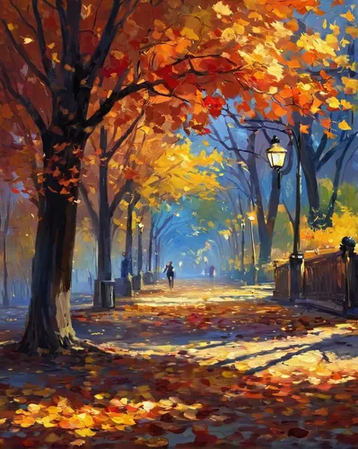 autumn background,autumn landscape,autumn in the park,the autumn,fall landscape,autumn scenery,autumn park,autumn walk,autumn theme,autumn trees,autumn morning,one autumn afternoon,autumn day,autumn,in the autumn,autumn light,the trees in the fall,light of autumn,in the fall,autumnal,Conceptual Art,Oil color,Oil Color 22