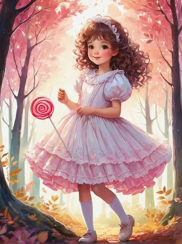 little girl in pink dress,rosa 'the fairy,child fairy,rosa ' amber cover,rosa ' the fairy,little girl fairy,children's background,digital painting,october pink,kids illustration,japanese sakura background,little girl in wind,girl with tree,acerola,girl picking apples,ballerina in the woods,pink october,world digital painting,fae,little girl twirling,Illustration,Paper based,Paper Based 20