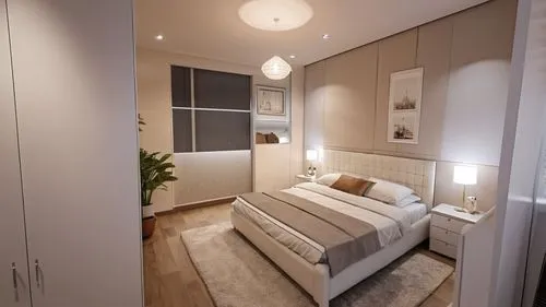 MODERN BEDROOM WITH TWO WINDOWS
AND WARDROBE AND SIDE BEDTABLES  AND  HANG LIGHT  ALONG THEM FOLLOW THE ORIGINAL PHOTO FOR REFERENCE
,modern room,smartsuite,habitaciones,appartement,shared apartment,b