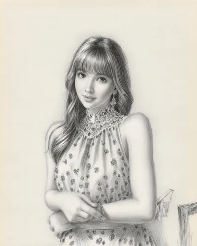 googoosh,nolwenn,vintage drawing,silverpoint,girl drawing,aliona,Illustration,Black and White,Black and White 30