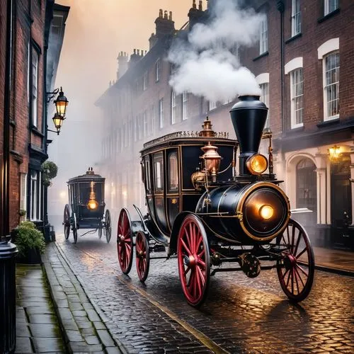 steam car,carriage,horse-drawn carriage,horse drawn carriage,victoriana,carriages,Photography,General,Realistic