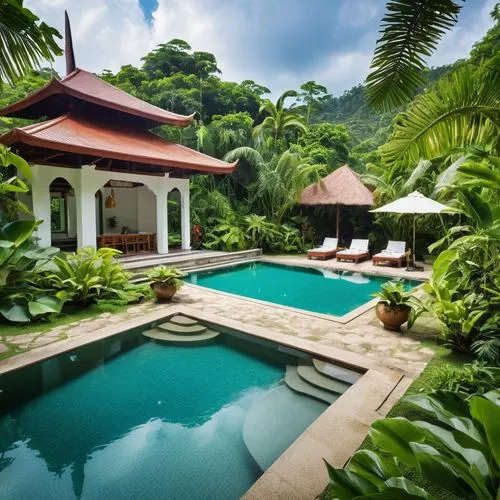 tropical house,holiday villa,tropical island,pool house,tropical greens,tropical jungle,phuket,bali,ubud,seychelles,luxury property,outdoor pool,beautiful home,thailand,swimming pool,indonesia,costa rica,phuket province,southeast asia,tropics,Photography,General,Realistic