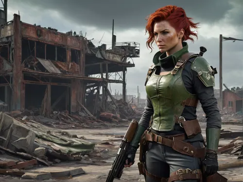 fallout4,huntress,fallout,post apocalyptic,woman holding gun,combat medic,massively multiplayer online role-playing game,game character,shepard,lara,girl with gun,female warrior,wasteland,steampunk,main character,croft,girl with a gun,mercenary,game art,gara,Photography,Documentary Photography,Documentary Photography 16