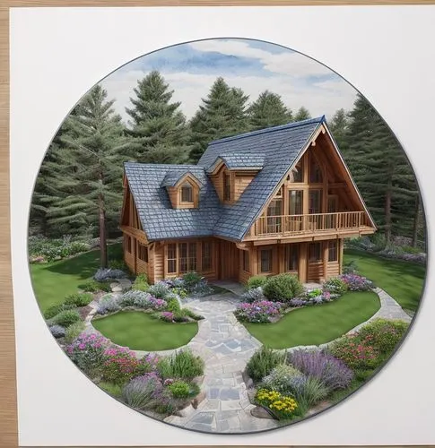 wooden plate,round house,decorative plate,circle shape frame,wall plate,houses clipart,round window,house in the forest,miniature house,home landscape,glass painting,round hut,fairy door,circular puzzle,summer cottage,trivet,cottage,house painting,wooden frame,wood frame