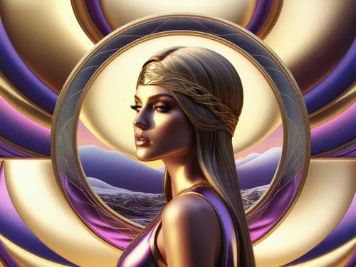 sindel,inanna,art deco woman,qabalah,zodiac sign libra,mirror of souls,Illustration,Realistic Fantasy,Realistic Fantasy 45