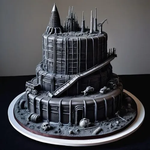 tirith,a cake,orthanc,layer cake,3d fantasy,slice of cake,Conceptual Art,Sci-Fi,Sci-Fi 02