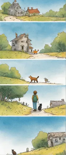 villages,backgrounds,loss,walking dogs,farm background,island residents,dog illustration,picture puzzle,types of fishing,farms,animal migration,farmstead,studio ghibli,dog playing,postcards,concept art,village life,farmer,illustrations,stray dogs,Illustration,Paper based,Paper Based 26