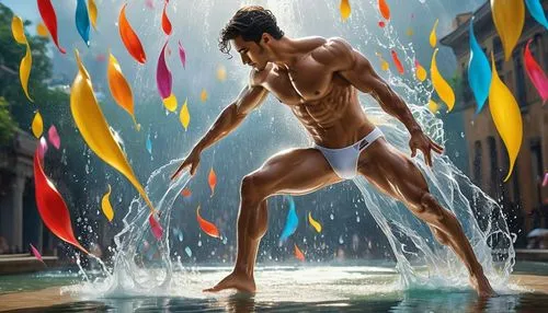 swimmer,splashing,water splash,splaying,aqualad,namor,Art,Classical Oil Painting,Classical Oil Painting 02