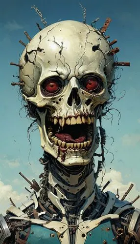 endoskeleton,skull sculpture,skull racing,skull statue,day of the dead frame,skeletal,Illustration,Realistic Fantasy,Realistic Fantasy 28