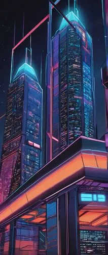 cybercity,cybertown,coruscant,futuristic landscape,cyberport,megacorporations,fantasy city,cyberworld,motorcity,colorful city,futuristic architecture,cyberpunk,cityscape,megapolis,tron,metropolis,megacorporation,arcology,capcities,futuristic,Illustration,American Style,American Style 13