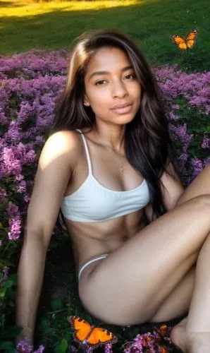 julia butterfly,tiger lily,pandelela,heptathlete,springtime background,jurnee