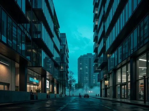 blue rain,city scape,cloudstreet,blue hour,night scene,city at night,cityscapes,alleyway,waterstreet,the street,sidestreet,urban landscape,alley,streetscape,nocturne,sidestreets,night photograph,atmospheres,streetscapes,alleyways