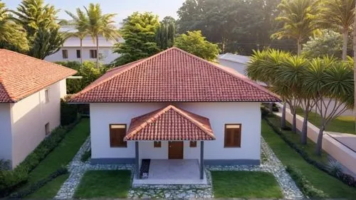 stone pavement with grass,a beautiful house with red tile roof, landscaping and greenery,puram,kulathuvayal,paravur,mavelikkara,kovilakam,kumarakom,house roof,holiday villa,thiruvaiyaru,kolathiri,cher