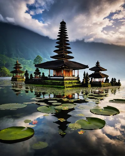 ulun danu,indonesia,bali,balinese,southeast asia,east java,asian architecture,indonesia idr perak,north sumatra,ubud,stone pagoda,water palace,borneo,thai temple,pura mandara giri semeru agung,water lotus,pagoda,west sumatra,stone lotus,night indonesia,Photography,Artistic Photography,Artistic Photography 06