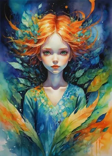 fairie,seelie,faery,faerie,fairy peacock,mystical portrait of a girl,Illustration,Realistic Fantasy,Realistic Fantasy 30